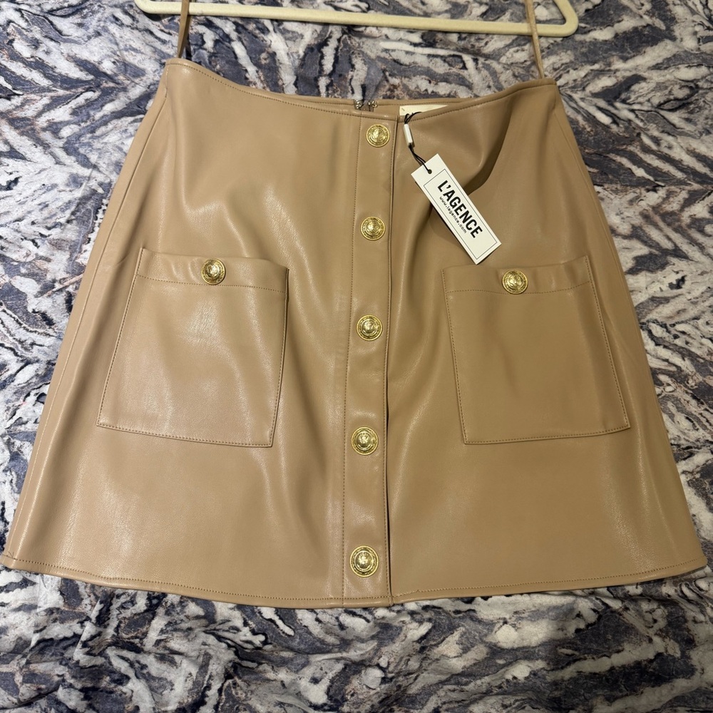 L’agence Truman faux leather skirt NEW! Size 8